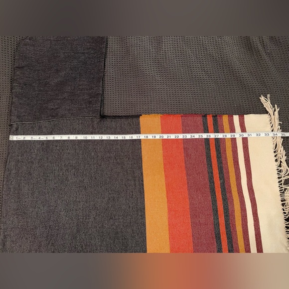 Garage Charcoal Striped Shawl with Hood - Picture 4 of 7